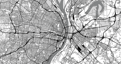 Grayscale tactical city map
